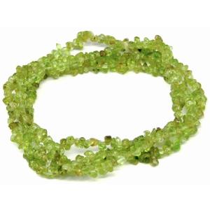 g3-1027D　　今月20%off ペリドット さざれ 穴あり チップ 1連80cm 通し針、解説...