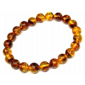 天然石 パワーストーン 67123 花アンバー 琥珀 8mm 5A ブレスレット