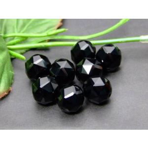 ≪g3-116K≫モリオン 黒水晶 10mm 5A スターカット 1連39cm 通し針