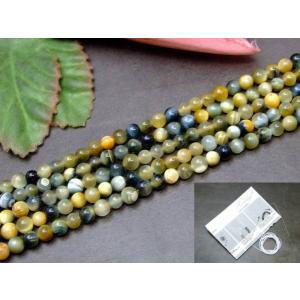 ≪g3-2112≫ホワイトタイガーアイ 虎目石 6mm AA 1連37cm通し針、解説