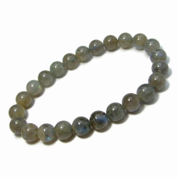 ≪g3-217A≫●鑑別済・本物保証●8mm●A●ラブラドライト●曹長灰●ブレスレット●ポーチ付き●...