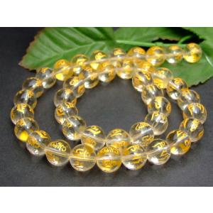 g3-298A　　 今月10%off 10mm A 六字真言彫 クリスタル 水晶 1連39cm 通し...