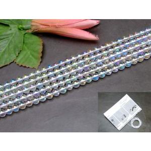 g3-319F　　6mm AA アクアオーラ 水晶 1連39cm 通し針、解説書、1ｍゴム付き 送料...