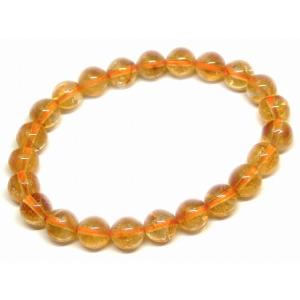 天然石 シトリン ブレスレット 天然石 パワーストーン 66785 虹入り シトリン 黄水晶 11mm〜12mm AA