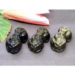 天然石 パワーストーン　　g3-463K　　特級 ゴールドオブシディアン 35mm×20mm 1個売...