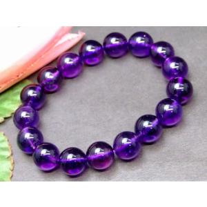 天然石 パワーストーン　　g3-557G　　今月の半額 12mm AAAAA+ アメジスト ブレスレット 内径17cm 鑑別済・本物保証 ポーチ付き 送料無料