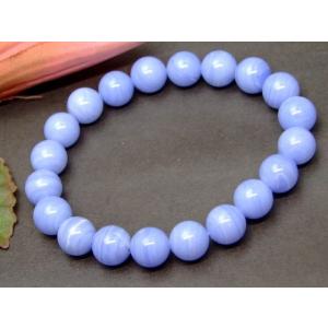 【超希少石/最強品質】天然ブルーレースアゲート＊約14mm＊　天然石ブレスレット ブルーレースアゲートブレスレット14mm[T58-7059]