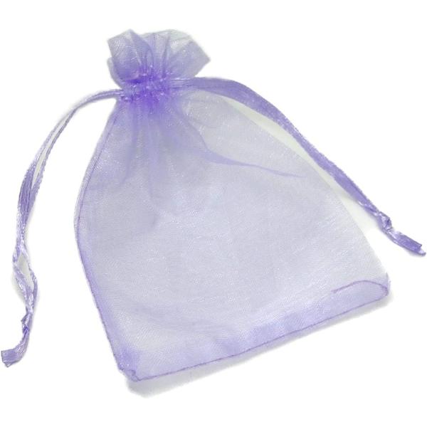オーガンジーポーチ 紫 5枚セット Sサイズ 10×8cm 巾着袋 ジュエリー アクセサリー 小物入...