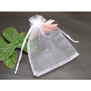オーガンジーポーチ 白 ホワイト 100枚セット 10.5×8cm Sサイズ 巾着袋 ジュエリー ア...
