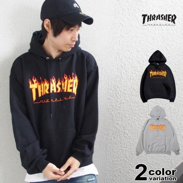 スラッシャー THRASHER パーカー スウェット プルオーバー メンズ FLAME LOGO フ...