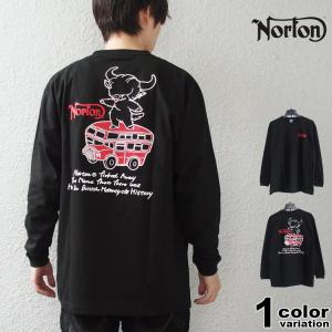 NORTON ノートン Tシャツ 長袖 ロンT JAPAN加工 ハイランドキャトル ロンドンバス ロンT トップス メンズ｜hiphopdope