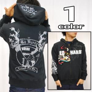 Ed Hardy（エド・ハーディー） パーカー TIGER 虎柄 刺繍プリント 裏毛