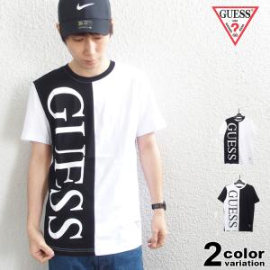 激レア GUESS ゲス Tシャツ 半袖 メンズ レディース バイカラー デザイン トップス 国内正規別注品｜hiphopdope