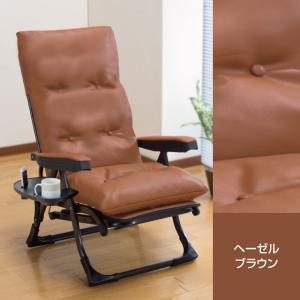 NEWくつろぎのリクライニングアームチェアDX2 ブラウン DXII サイド