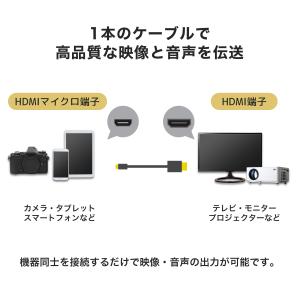 HDMIマイクロケーブル 2m 4K/30p ...の詳細画像1