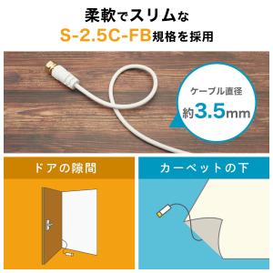 極細 アンテナケーブル 7m ネジ式-ネジ式 ...の詳細画像4