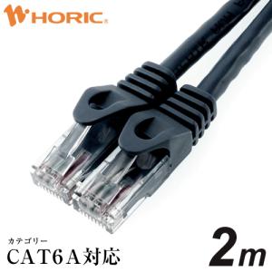 LANケーブル UTP CAT6A カテゴリー6A 2m ブラック LC20-579RB ホーリック