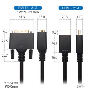 HDMI - DVI-D 変換ケーブル 2m ...の詳細画像5