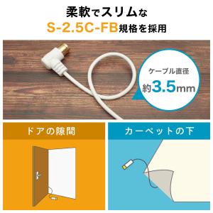 極細 アンテナケーブル 5m L字差込式-L字...の詳細画像3