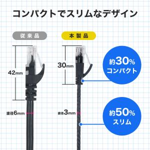 スリム LANケーブル 1m CAT6A 10...の詳細画像3