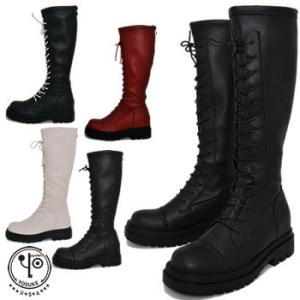 ヨースケ YOSUKE トラックソール　レースアップブーツ レディース   ロングブーツ バックジッパー付き