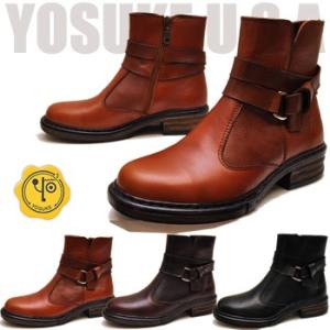 予約販売 YOSUKE U.S.A ヨースケ ブーツ フラットソール ショートブーツ 本革