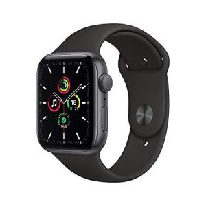 最新 Apple Watch SE(GPSモデル)- 44mmスペースグレイアルミニウムケースとブラックスポーツバンド