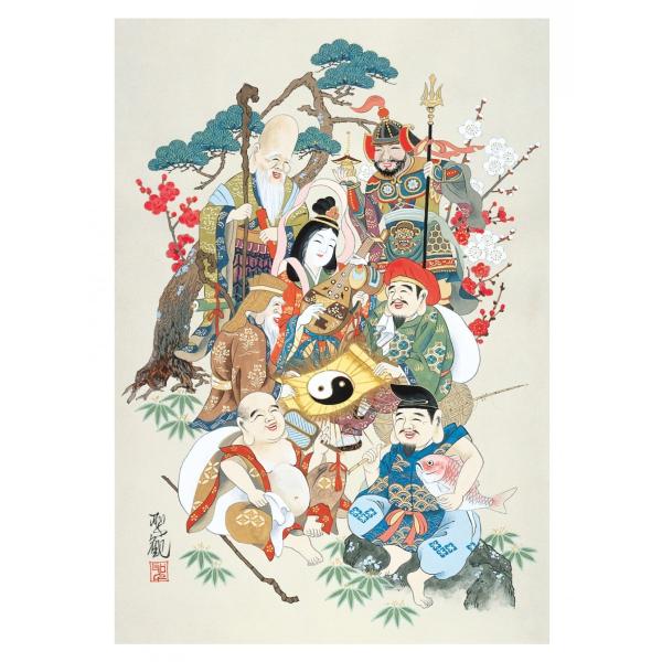 七福神 開運絵画 縁起物 特製ポストカード 3枚セット 絵葉書 年賀状 贈答 商売 繁盛 タリズマン...