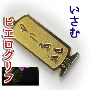 （展示品）ヒエログリフ ペンダント いさむ 名前ネームネックレス 象形文字 ピラミッド 古代文字 名前 ゴールド ネックレス 開運 パワーグッズ｜hiranya