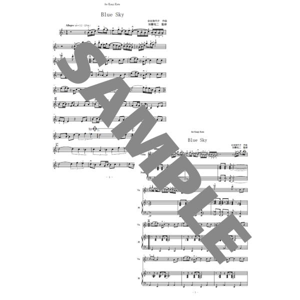Blue Sky（ヴァイオリン＋ピアノ）★参考演奏付きパッケージ★／合田佳代子作曲・加藤完二監修【当...