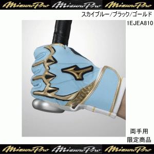 ミズノプロ シリコンパワーアークLI 両手用 野球 一般 ソフト MIZUNO バッティンググローブ 皮手袋 限定商品 1EJEA810｜hirasp