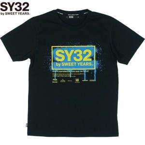SY32 BY SWEET YEARS エスワイサーティントゥ メンズ 半袖Tシャツ 11476J BLACK×F.YELLOW ブラック×イエロー｜hiro-clothing