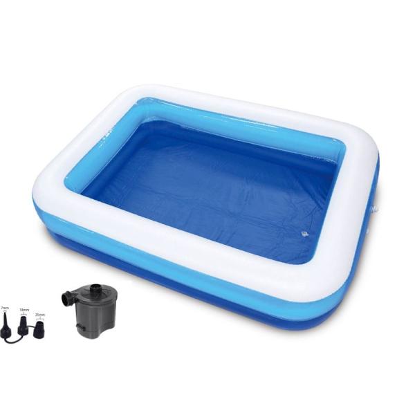 ジール ジャンボファミリープール 電動空気入れ付き W200×D140cm ブルー HAC487