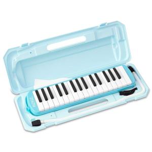 RiZKiZ 鍵盤ハーモニカ 32鍵盤 ライトブルー 授業で使える 卓奏用 立奏用 ふき口 ホース ...