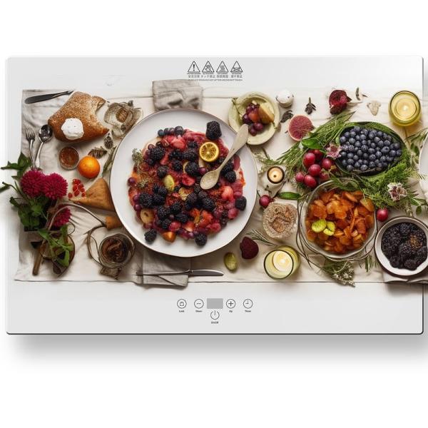 YOSIDAWA食品保温プレート、9段階の温度調節機能付き（温度範囲40℃〜120℃）、食品保温器（...