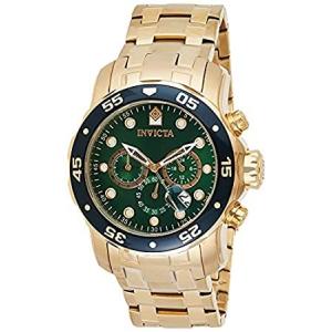 (インビクタ) 腕時計 Pro Diver 石英 48mm ケース ゴールド ステンレス鋼ストラップ 緑ダイヤル 75 メンズ (並行輸入品)｜hiro-s-shop