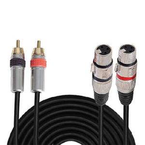 Pyle PPRC-X05 Dual 5ft. Professional Audio Link Cable XLR Female to RCA Male by PylePro