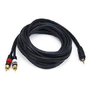 Monoprice 105599 10 Feet Premium Stereo Male to 2RCA Male 22AWG Cable, Black by Monoprice