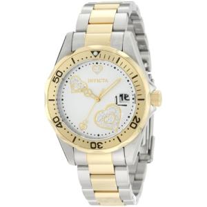 Invicta Women's 12287 Pro Diver Silver Heart Dial Two Tone Stainless Steel