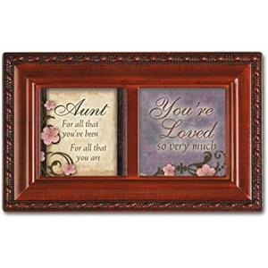 Aunt Cottage Garden Woodgrain Petite Music Box Plays You Light Up My Life