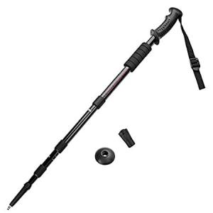 Crown Sporting Goods 耐衝撃 調節可能 トレッキングポール ハイキングスタッフ ブラック 43インチ