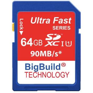 BigBuild Technology 64GB Ultra Fast 90MB/s SDXC メモ...