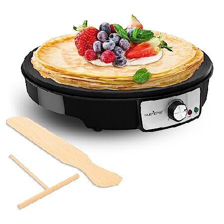 【並行輸入品】NutriChef 電気クレープ メーカー グリドル、12 インチ テフロン加工使用も...