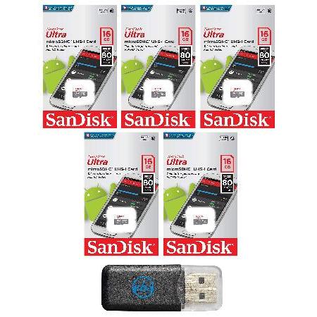 Sandisk Micro SDHC Ultra (5パック) MicroSD TFフラッシュメモリ...