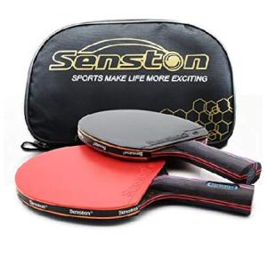 Senston プロフェッショナル卓球パドル アドバンス 中級ピンポンパドル 2個セット 卓球ラケット キャリーケース付き｜hiro-s-shop