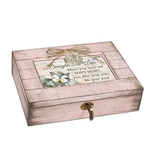Cottage Garden Daughter In Law Love Blush Pink Distressed Locket Music Box