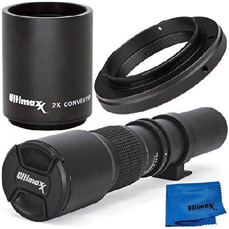 Ultimaxx 500mm (1000mm) マニュアルプリセットレンズキット Nikon D75...