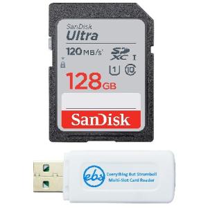 SanDisk 128GB SDXC SD Ultra メモリーカード Works with Canon Powershot SX60 HS, SX430 is, SX540 HS Camera UHS-I (SDSDUNR-128G-GN6IN) Bundle with (1) Ev