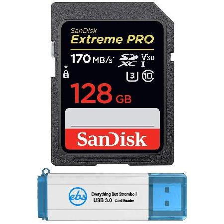 SanDisk 128GB SDXC SD Extreme Pro メモリーカード Bundle W...