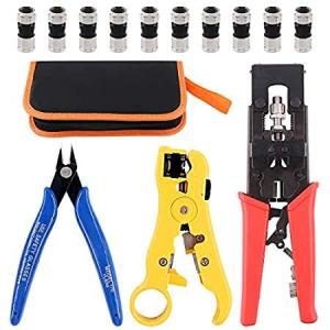 Hilitchi Coax Cable Crimper with Instruction Manual Multifunctional Compres